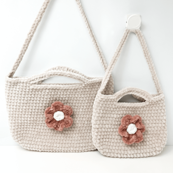 : 2in 1 Crochet Plush Bag Pattern, Small Crochet Plush Bag  Pdf, Large Plush Bag  Pdf Crochet Pattern PDF