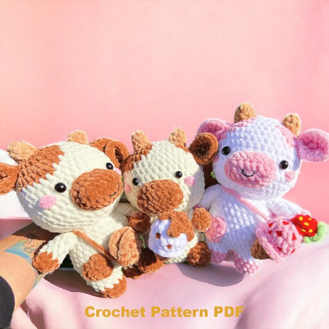 2in1 Chubby Milky Cow Amigurumi Crochet Pattern PDF - Kute Crochets