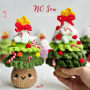 : 2in1 Christmas Tree , Pine Tree Crochet, No sew Pattern, Christmas  Crochet Pattern PDF