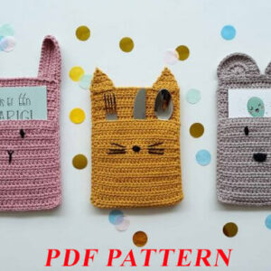 : 3in1 Animal Pouch , Cat Pouch   Rabbit Pouch   Bear Pouch Pdf Pattern Crochet Pattern PDF