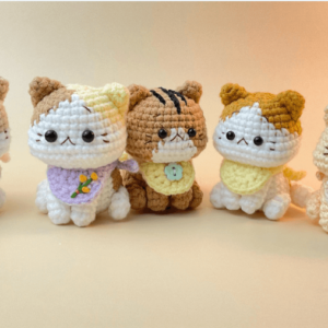 : 5 Cute Cats  Pdf, Crochet  Cat  Amigurumi Crochet Pattern PDF