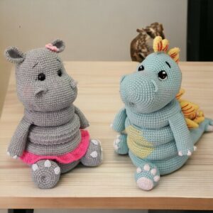 Combo Hippo And Dino Stacking Toy Bundle