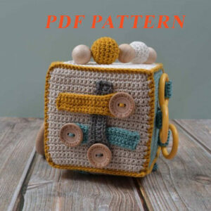 : Activity Cube , Pdf Pattern For Your Kid Toy, Pattern Didactic Cube, Educational Montessori Toy Crochet Pattern PDF