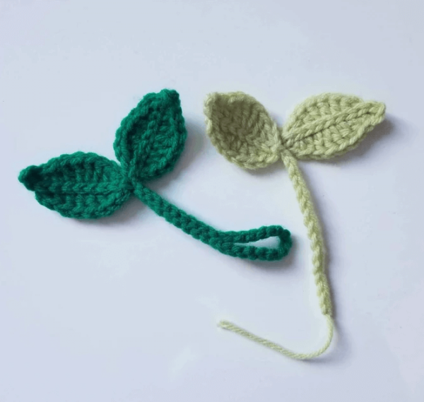 : Amigurumi Crochet Sprout Headphone Accessory Pattern, Crochet Sprout Cable Tie Pattern, Sprout Bookmark  Crochet Pattern PDF