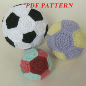 : Amigurumi Football / Soccer Ball Plus Two Extra Toy Balls,  For Football Lovers, Soccer Ball  Crochet Pattern PDF