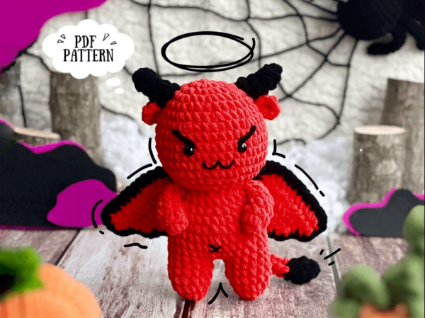 : Baphomet Halloween , Halloween Devil Decor, Stuffed Animal, Halloween Crochet, Amigurumi  Crochet Pattern PDF