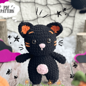 : Black Cat Halloween , Halloween Cat Decor, Stuffed Animal, Halloween Crochet, Amigurumi  Crochet Pattern PDF