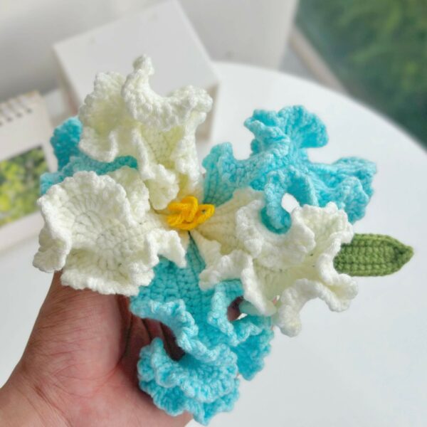 : Blue Iris Flower , Crochet Flower Bouquet Pattern, Crochet Flower Pattern Crochet Pattern PDF