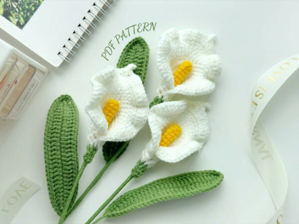 : Calla Lily Flower , Crochet Flower Bouquet Pattern, Crochet Flower Pattern Crochet Pattern PDF