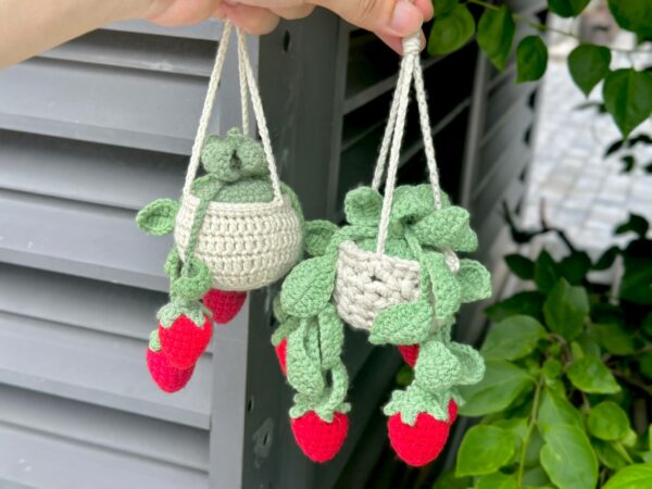 : Car Plants Hanging Strawberry, Pdf Instant Download, Amigurumi Crochet Car Plants Hanging Patterns Crochet Pattern PDF