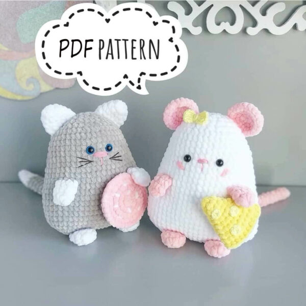 : Cat And Mouse  Pdf, Crochet Mouse Amigurumi, Cat And Mouse  Crochet Pattern PDF