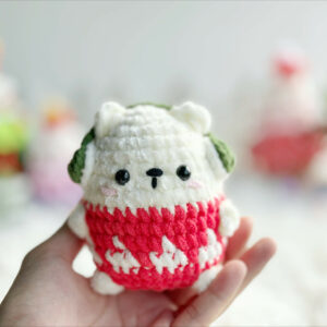 : Christmas Polar Bear Hanging Car , Crochet Polar Bear Pattern, Crochet Christmas Patterns Pdf Crochet Pattern PDF