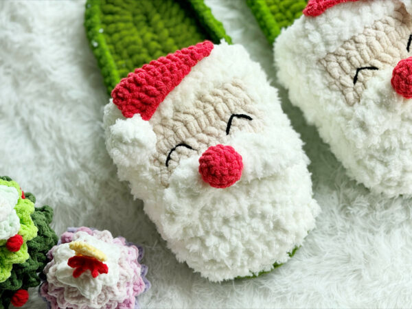 : Christmas Santa Claus Slippers , Christmas , Christmas Amigurumi Slippers  Crochet Pattern PDF