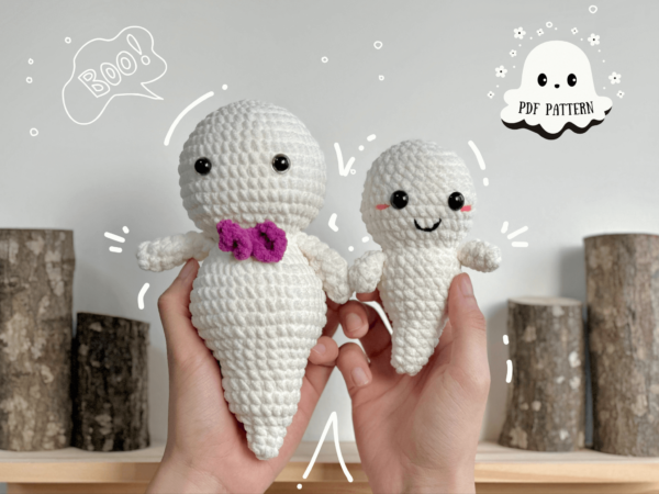 Combo 2 Ghost Amigurumi , Halloween Amigurumi Toy Pattern, Halloween Crochet, Amigurumi Crochet Crochet Pattern PDF