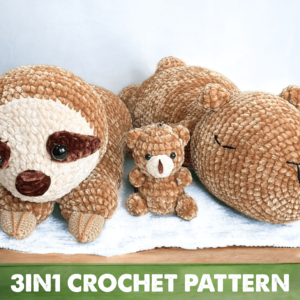 Combo Brown 3in1 s: Sloth Amigurumi s, Bear Amigurumi s, Capybara Amigurumi s Crochet Pattern PDF