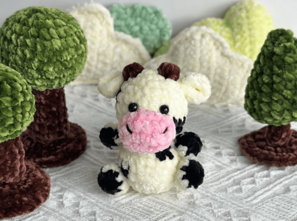 : Combo Cow Amigurumi s, Keychain Cow Pattern, Cow Squishmallow Plushie Pattern, Baby Cow Pattern Crochet Pattern PDF