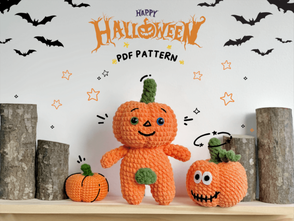 Combo Pumpkin Amigurumi , Halloween Amigurumi Toy Pattern, Halloween Crochet, Amigurumi Crochet Crochet Pattern PDF