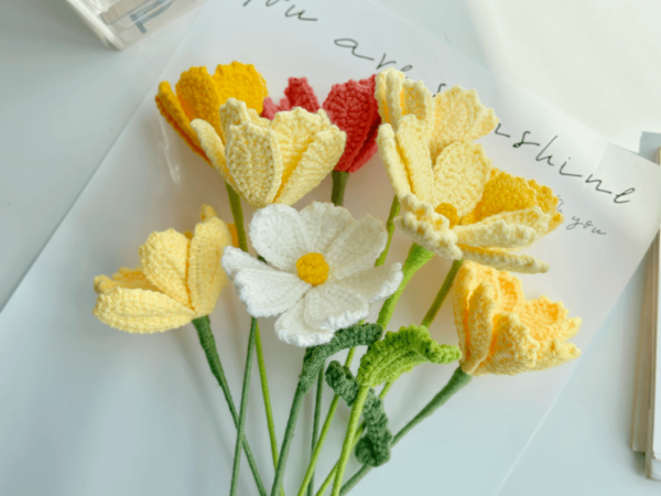 : Cosmos Bipinnatus Flower , Crochet Flower Bouquet Pattern, Crochet Flower Pattern Crochet Pattern PDF