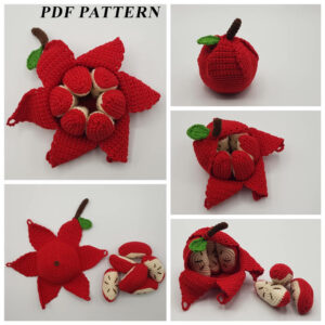 : Crochet Apple To Peel Pattern Pdf, Amigurumi Apple  Crochet Pattern PDF