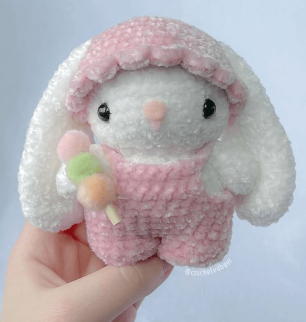 Crochet Baby Bunny In Hat And Overalls Plushie Pattern Pdf, Amigurumi Bunny Crochet Crochet Pattern PDF