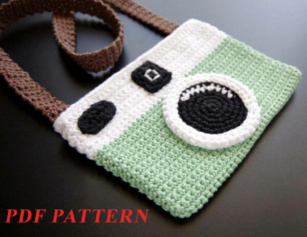 : Crochet Camera Bag Pattern Pdf, Amigurumi Camera Bag s Crochet Pattern PDF