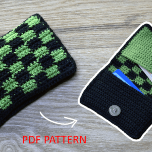 : Crochet Checkered Wallet Pattern, Crochet Checkered Pattern, Wallet  Crochet Pattern PDF