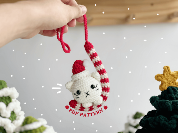 : Crochet Christmas Candy Cat Car Pattern, Crochet Candy Pattern, Christmas Cat Pattern Pdf Crochet Pattern PDF