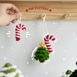: Crochet Christmas Tree Candy Car Hanging Pattern, Crochet Candy Pattern, Christmas Tree  Pdf Crochet Pattern PDF