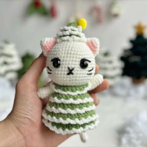 : Crochet Christmas Tree Cat Pattern, Crochet Cat Pattern, Christmas Tree  Pdf Crochet Pattern PDF