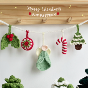 : Crochet Combo Christmas 5in1 Pattern, Crochet Christmas Tree, Christmas Holly, Christmas Bauble, Angel Christmas Ornament, Candy Cane Pattern, Christmas  Pdf Crochet Pattern PDF