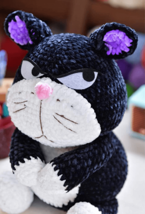 : Crochet Grumpy Black Cat Pattern, Amigurumi Cat Pattern Crochet Pattern PDF