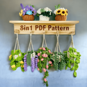 : , Crochet Hanging Plant, s, Crochet Plant Pattern, Crochet Plant For Car, Car Hanging Plant Pattern Crochet Pattern PDF