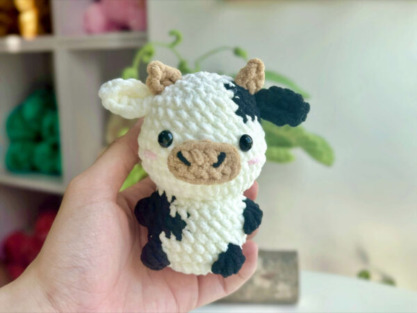 : Crochet Keychain Farmer Animal Combo 6 No Sew Pattern, Amigurumi Sheep, Pig, Cow, Rosster, Duck s Crochet Pattern PDF