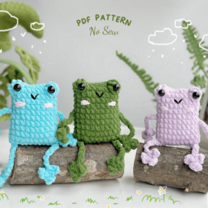 : Crochet Keychain Frog No Sew Pattern, Amigurumi Frog  Crochet Pattern PDF