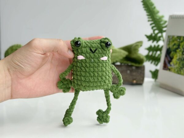 : Crochet Keychain Frog No Sew Pattern, Amigurumi Frog  Crochet Pattern PDF