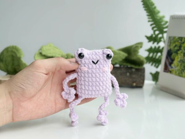 : Crochet Keychain Frog No Sew Pattern, Amigurumi Frog  Crochet Pattern PDF