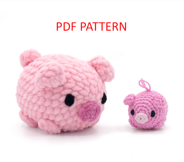 Crochet Keychain Mini Pig Pattern Pdf, Crochet Pig Amigurumi Pattern Crochet Pattern PDF