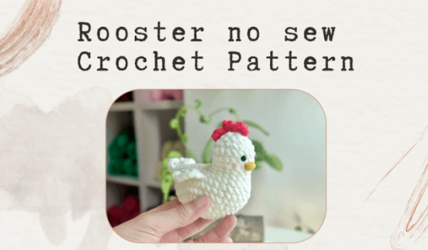 : Crochet Keychain Rooster No Sew Pattern, Amigurumi Rooster  Crochet Pattern PDF