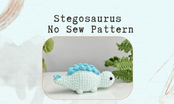 : Crochet Keychain Stegosaurus Dinosaur No Sew Pattern, Amigurumi Dinosaur  Crochet Pattern PDF