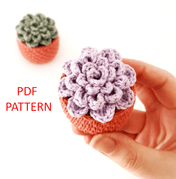 Crochet Keychain Succulent Pattern Pdf, Crochet Succulent Amigurumi Pattern Crochet Pattern PDF