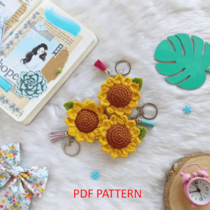 Crochet Keychain Sunflower Pattern Pdf, Crochet Sunflower Amigurumi Pattern Crochet Pattern PDF