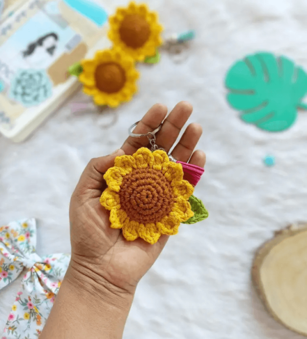 Crochet Keychain Sunflower Pattern Pdf, Crochet Sunflower Amigurumi Pattern Crochet Pattern PDF