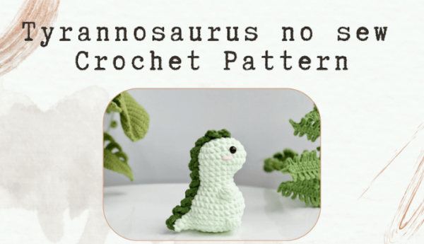 : Crochet Keychain Tyrannosaurus Dinosaur No Sew Pattern, Amigurumi Dinosaur  Crochet Pattern PDF