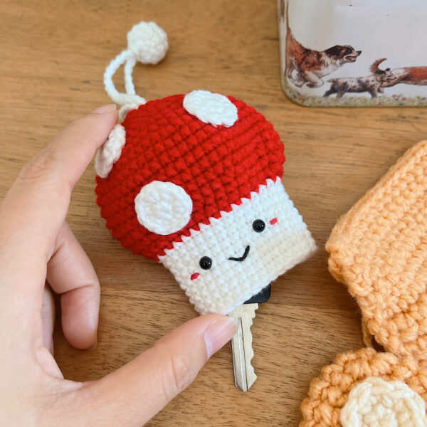 : Crochet Mushroom Key Cover Pattern Pdf, Crochet Mushroom Amigurumi Pattern, Crochet Key Cover Pattern Crochet Pattern PDF