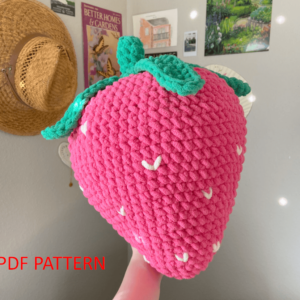 : Crochet Strawberry Pattern, Crochet Strawberry Pillow Pattern, Pillow  Crochet Pattern PDF