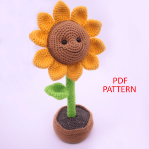 : Crochet Sunflower Pot Pattern, Crochet Sunflower Pattern Pdf Crochet Pattern PDF