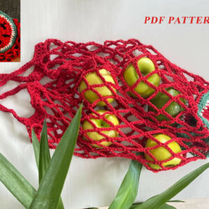 : Crochet Watermelon Market Bag Pattern Pdf, Amigurumi Watermelon Bag s Crochet Pattern PDF
