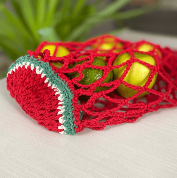 : Crochet Watermelon Market Bag Pattern Pdf, Amigurumi Watermelon Bag s Crochet Pattern PDF