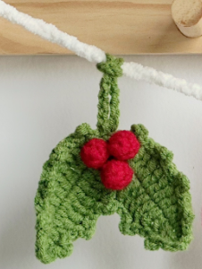 : Crochetchristmas Holly Pattern, Crochet Holly Pattern, Christmas Ornament  Pdf Crochet Pattern PDF