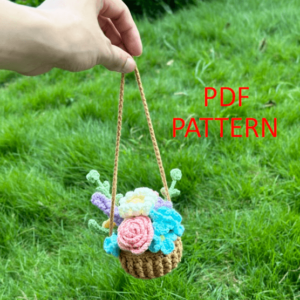 : Cute Flower Car Hanging Pot , Pdf Pattern For You, Crochet Flowers Pattern Crochet Pattern PDF